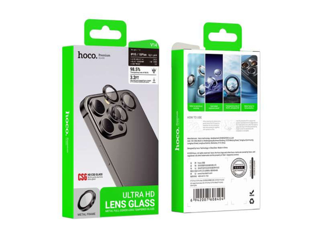 HOCO Crystal Clear HD 3D Lens Glass for iPhone 16 Pro & Max - Silver HOCO Crystal Clear HD 3D Lens Glass for iPhone 16 Pro & Max - Silver